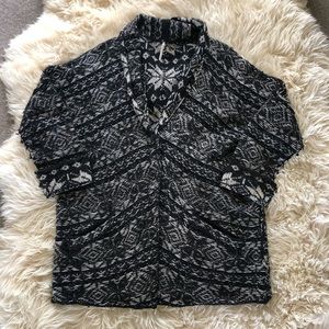 Free People Reverse Oversized Cardigan Sweater L